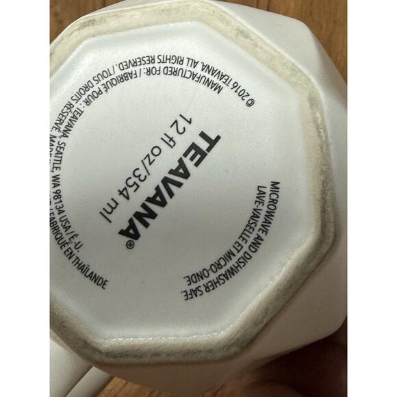 Teavana 2016 White Faceted Tea / Coffee Mug 12 fl oz - Picture 4 of 4